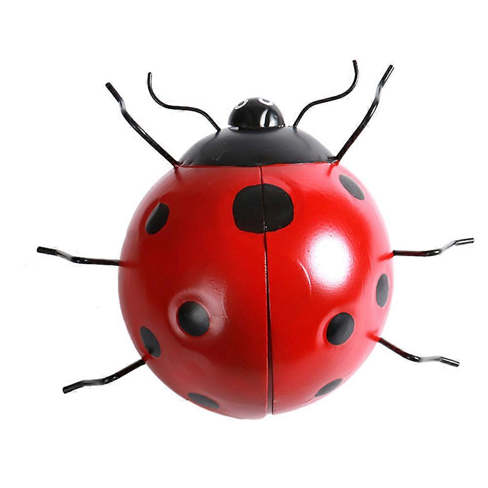 Iron Ladybug Garden Accessory for Stylish Yard Decoration
