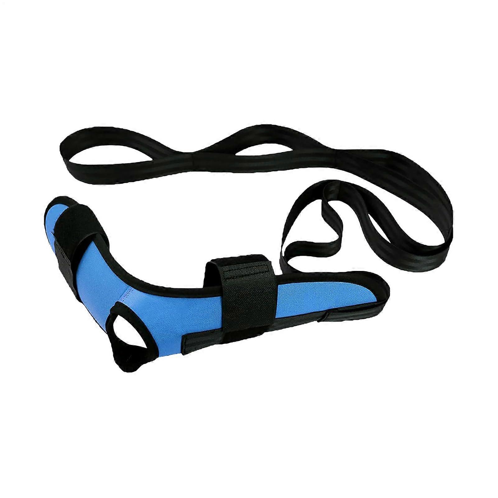 Stretch Strap 23.3x14.5x4.3 cm with Loops, Blue/Black Stretching Belt for Hamstring and Leg Stretching, Pilates for Men and Women