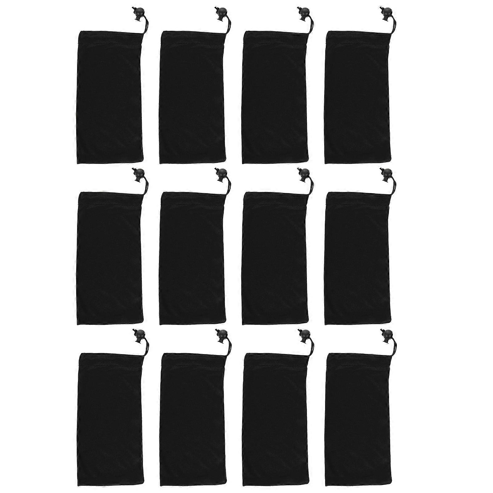 12pcs Multi Function Glasses Bags with Drawstring, Durable Eyeglass Pouches for Household Use, Convenient Sunglass Holders, Knit Design