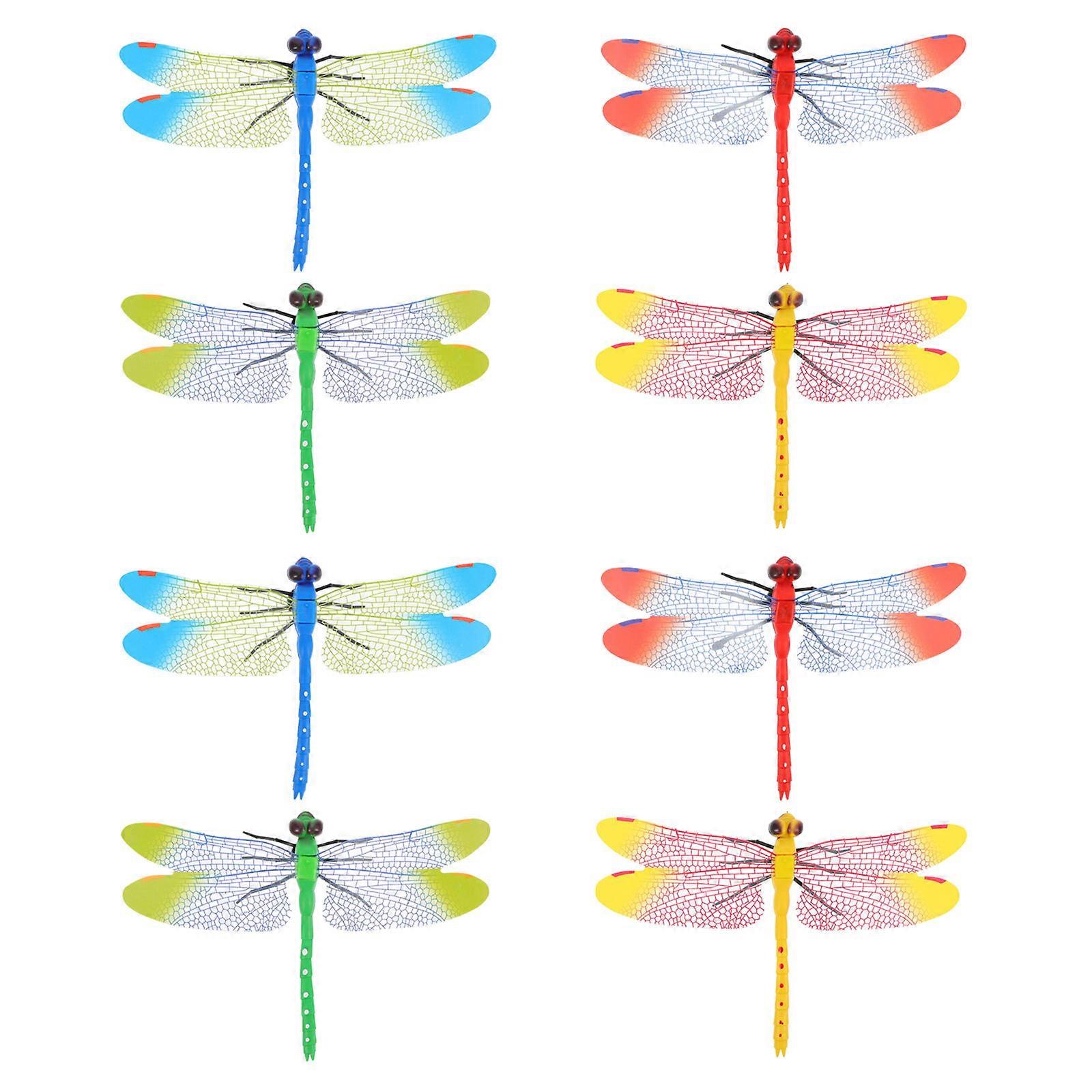 Refrigerator Sticker Dragonfly Shape Fridge Decoration Home Decor 8Pcs
