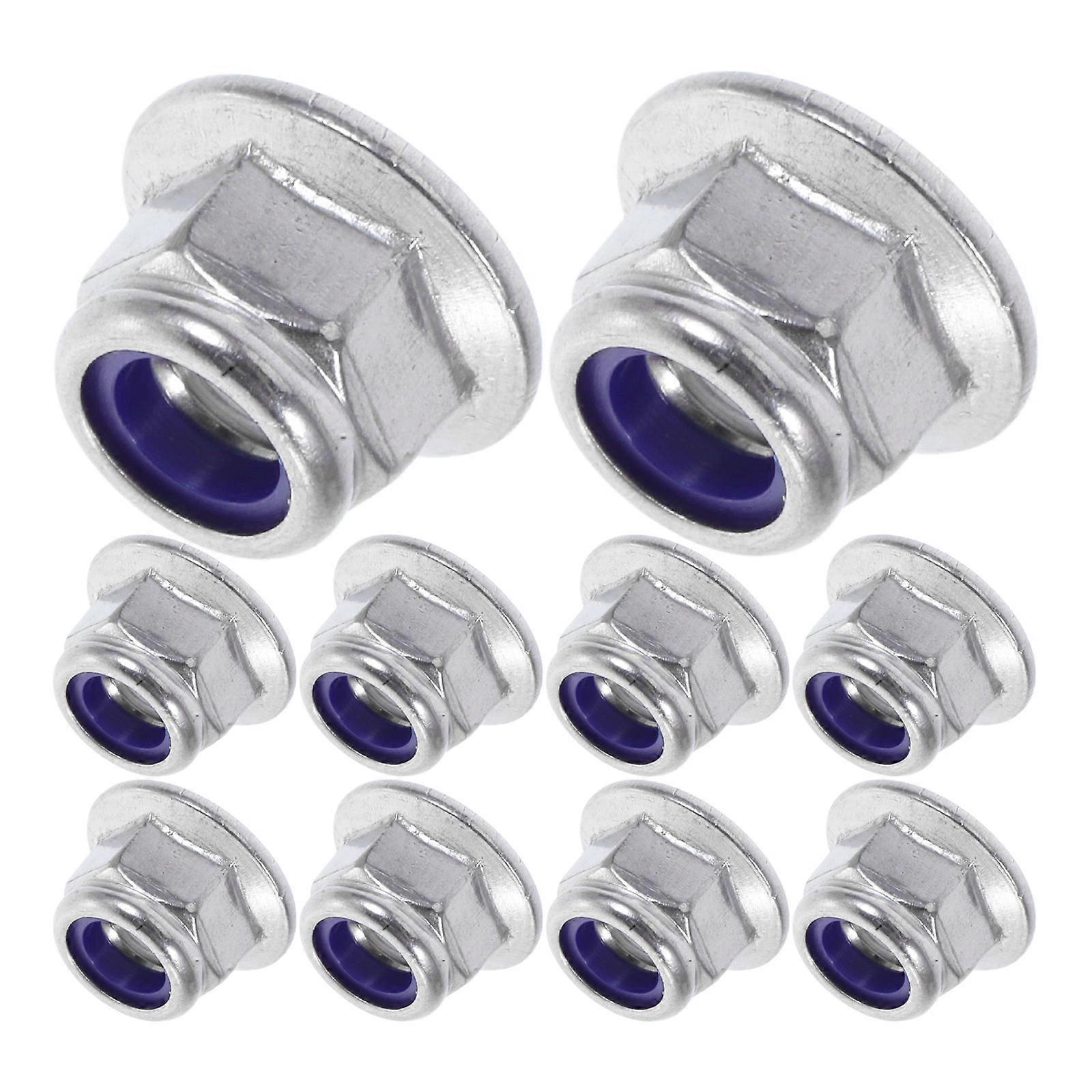 Nuts for Construction Tools Hexagonal Flange Nut Silver 1.20X1.20X1.00CM Secure Fastening 50Pcs