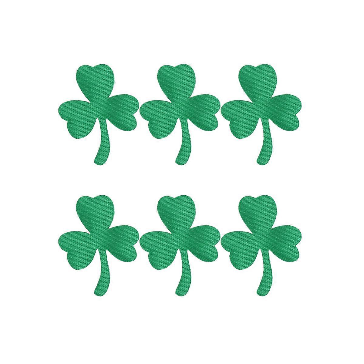 Sew On Patches Self Adhesive Diy Shamrock Wall Decor Accessory 2 5x2Cm Green Cloth Artisans 200Pcs