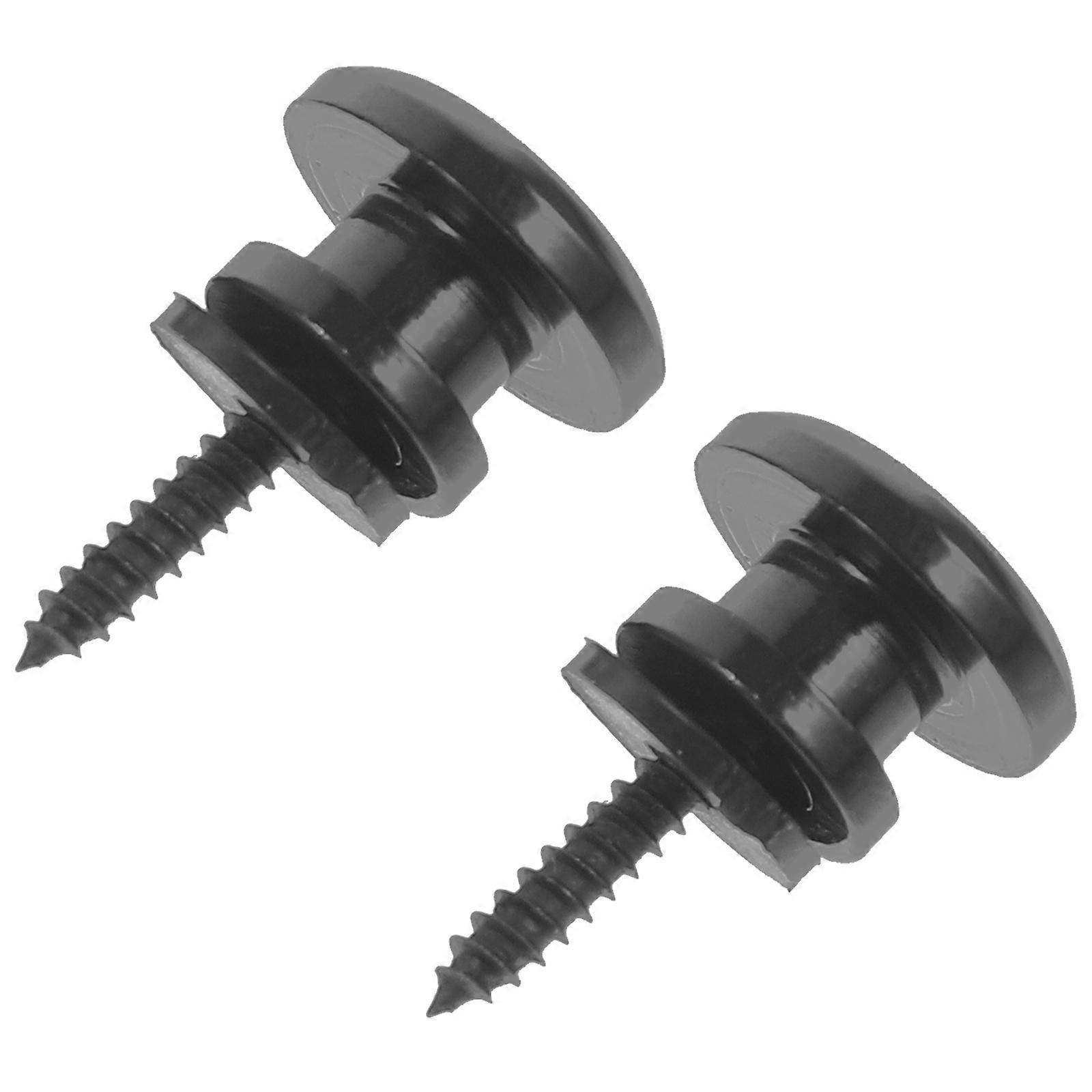 Metal Guitar Strap Locks with Smooth Electroplated Surface Secure Fit Locking Buttons and Retainers for Electric and Acoustic Guitars Black