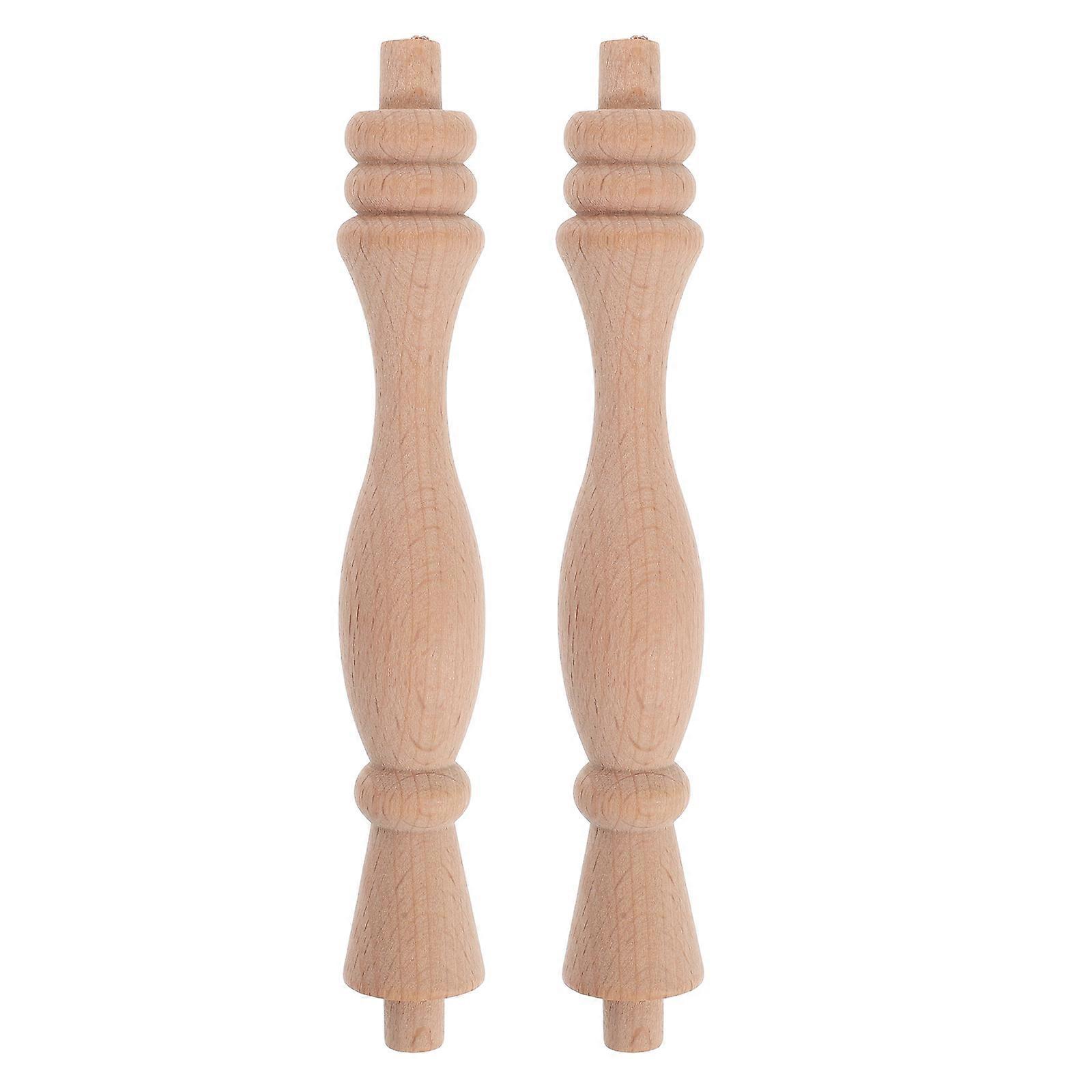 Deck Balusters Wood Spindles Stairs Furniture Replacement Khaki 13.30X1.80X1.80CM Decorative 2Pcs