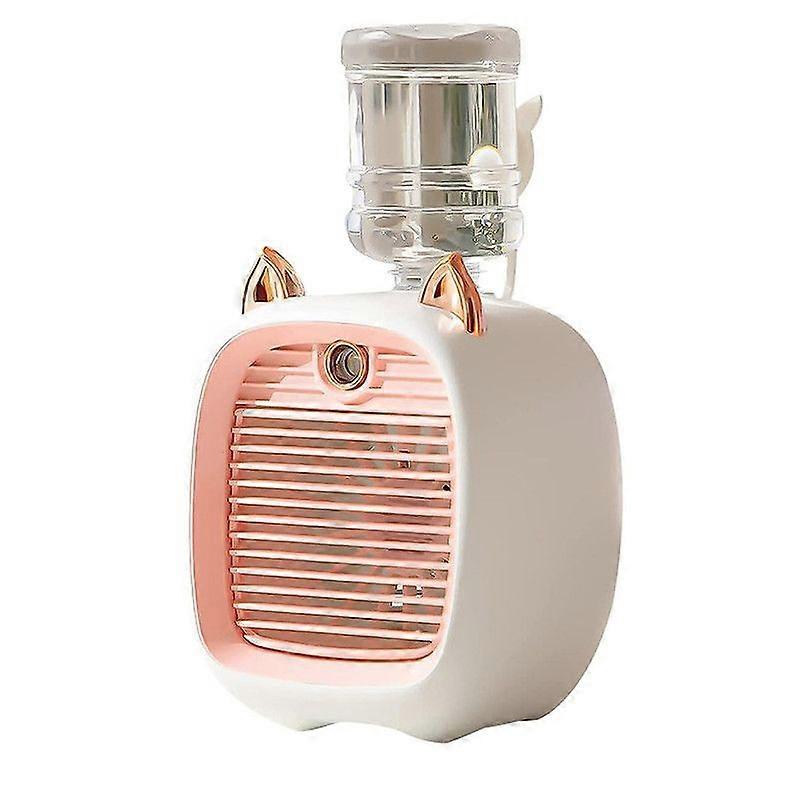 Portable Fan, 3-speed Adjustable Brushless Motor, Nano Spray, 2400mAh Battery, Pink