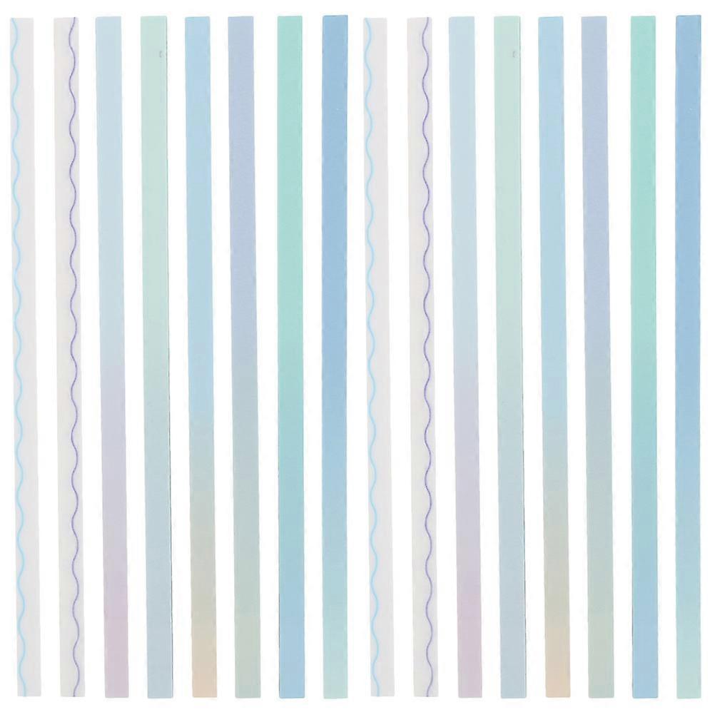 Long Bar Sticky Index Tabs for Books Transparent PET Gradient Wave Pattern for Students, Office Use, Sentence Marking & Book Annotation