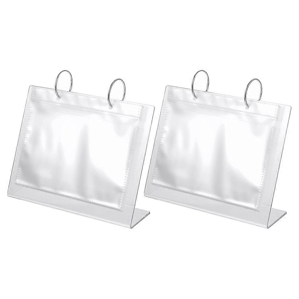 Desk Photo Holder 2Pcs Transparent Acrylic Build Photo Stand Frame for Storage