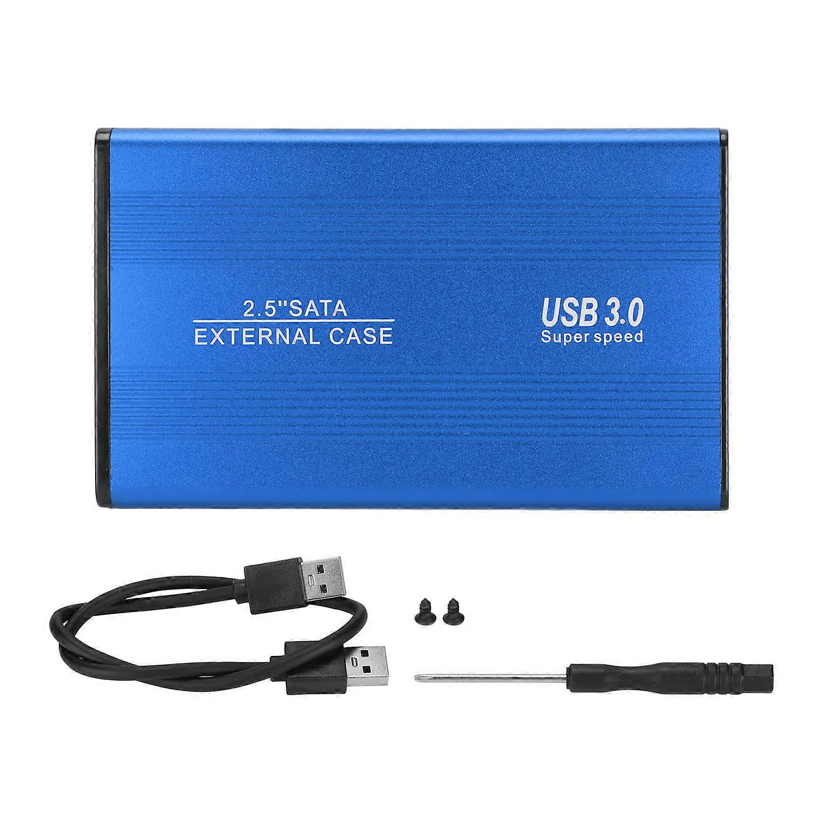 HDD Enclosure 2.5in 5Gbps 2TB Capacity Anti Static Hard Drive Case with USB3.0 Interface for Windows for OS X for VistaBlue (Not Inclube Hard Disk)