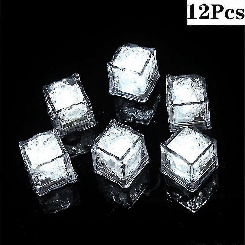 12 pcs LED Ice Cubes Duration 8-25 hours Glowing Ice Cubes Water Activated Floating Bathtub Toy Suitable for baby and toddler baths