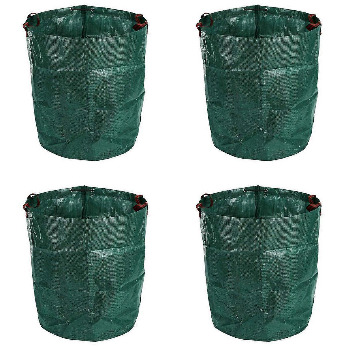 4X 270L Gartenabfallsack Groß Stark Wasserdicht Heavy Duty Wiederverwendbarer Faltbarer Müll Grassack