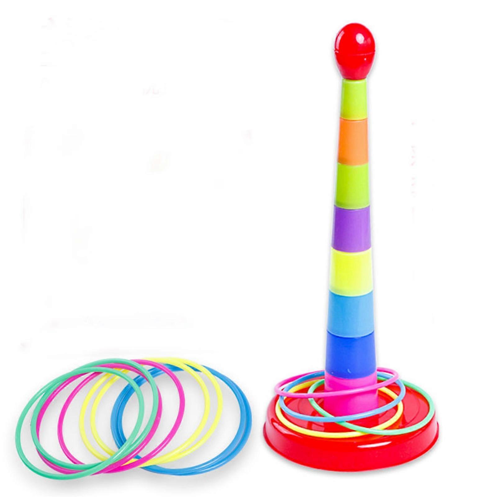 Toss Ring Game Set for Kids Colorful Improve Hand Eye Coordination Indoor Outdoor Sport Toss Ring Game Set Large Size