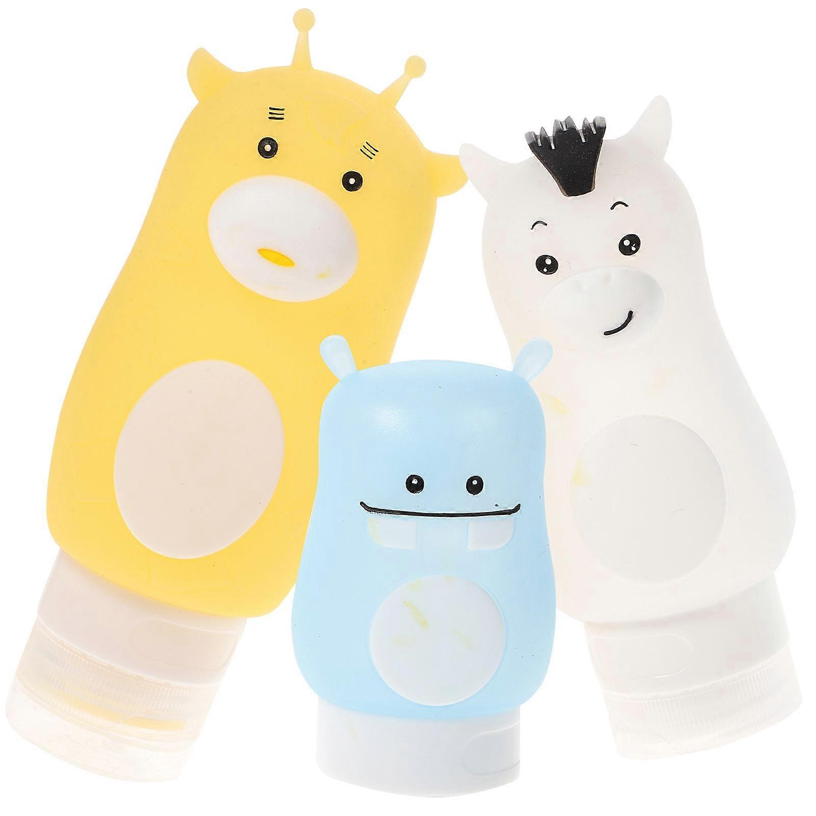 Små schampoflaskor Dispenserflaskor Tecknad duschgelflaska Lotion Schampoförvaring Vit 50ml Resevänlig 3 st