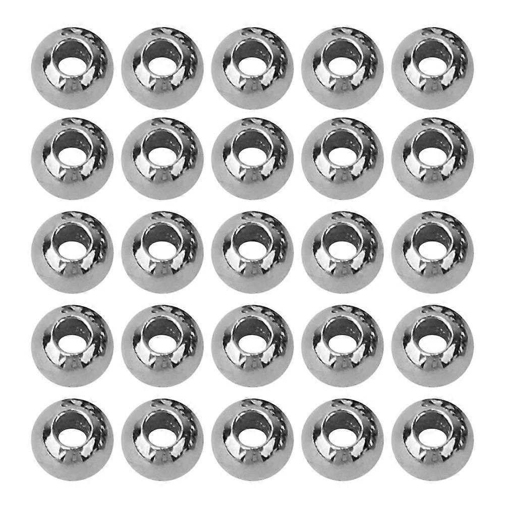 25pcs Tungsten Alloy Round Beads for Fly Tying Nymph Head Fishing Tackle Dark Nickel (3.3mm)