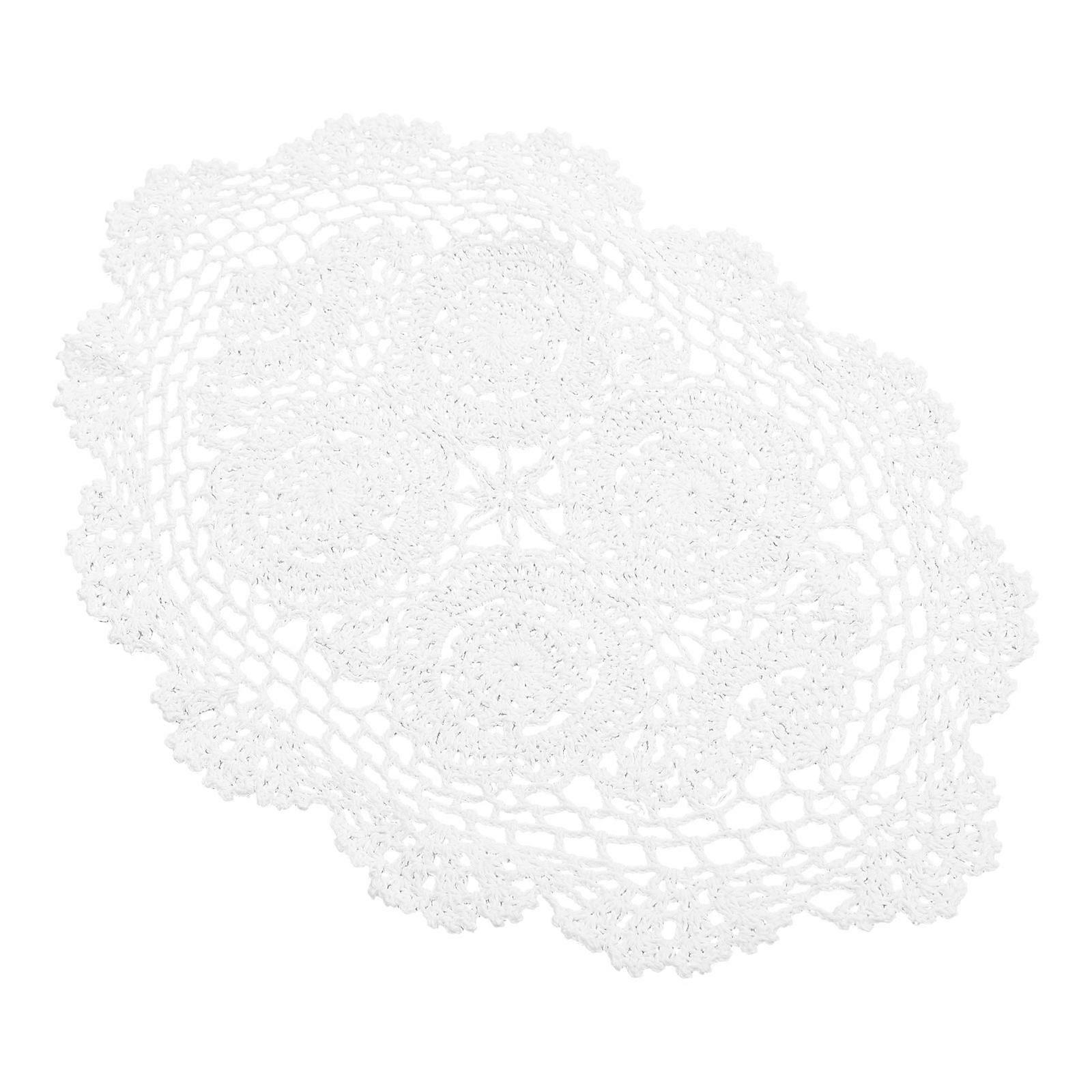 Cloth Placemats Cotton Table Mat Rectangular Home Decoration White 30X25CM 1Set