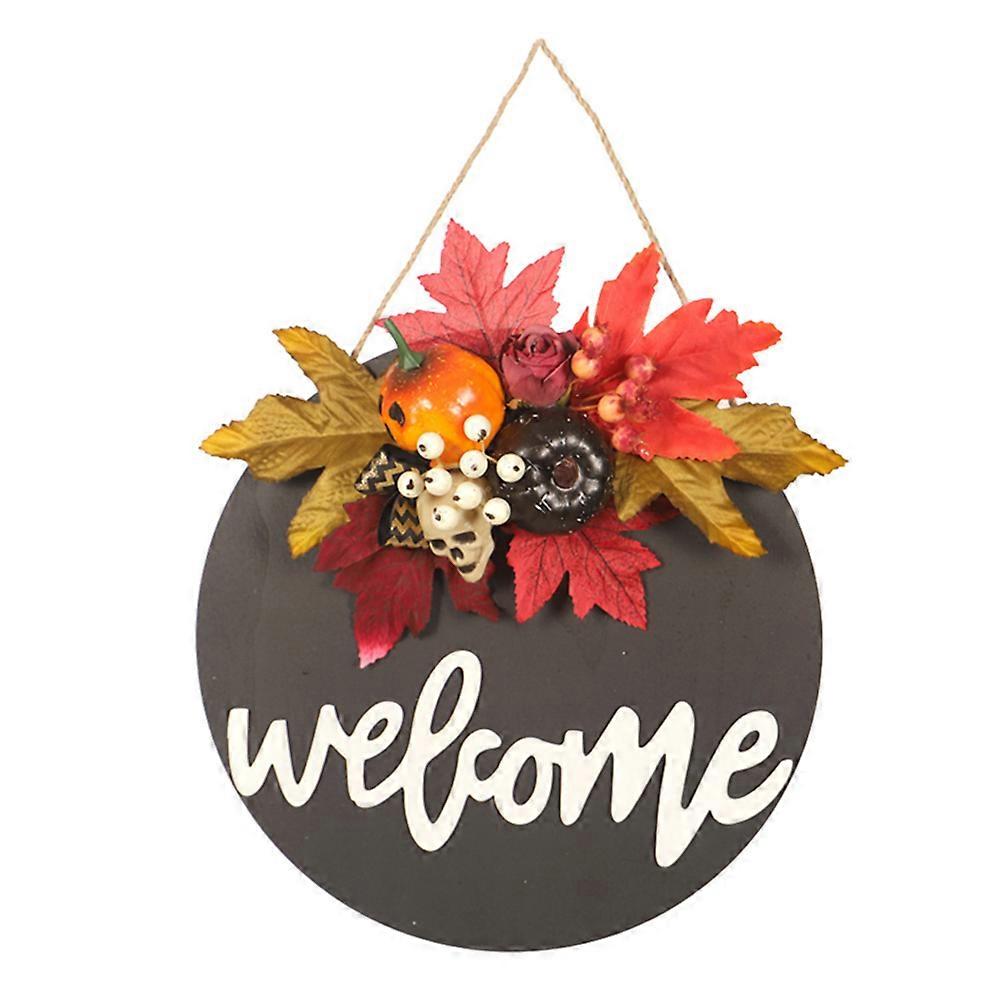 Orange Plastic Halloween Themed Hanging Decoration for Door Decor with Classic Patterns and Chic
