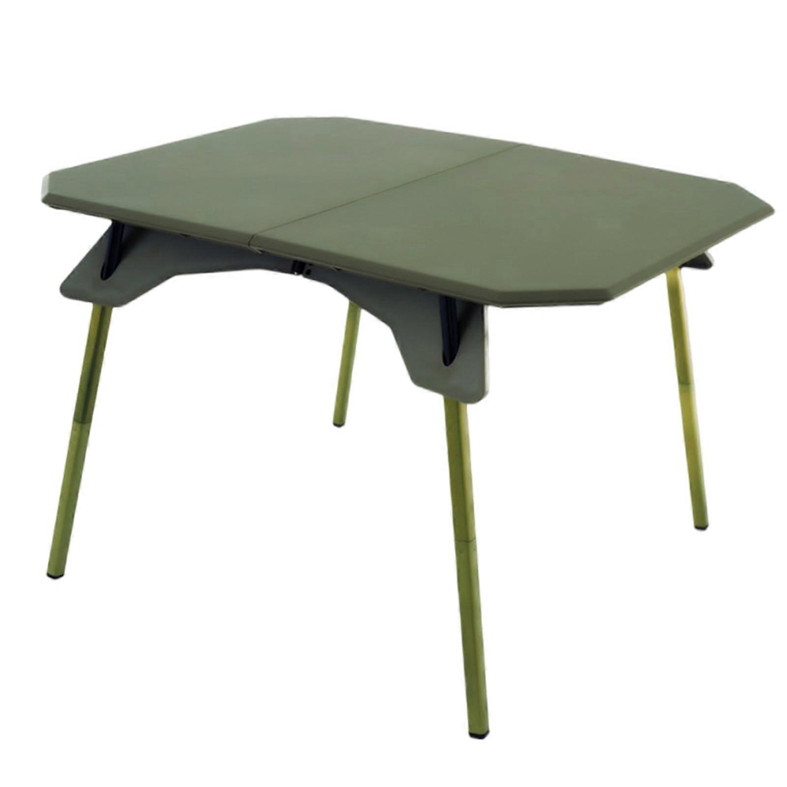 Outdoor Folding Table, Portable Lightweight Picnic Desk, Compact Adjustable Height Camping Table 48x37.5x40cm Green