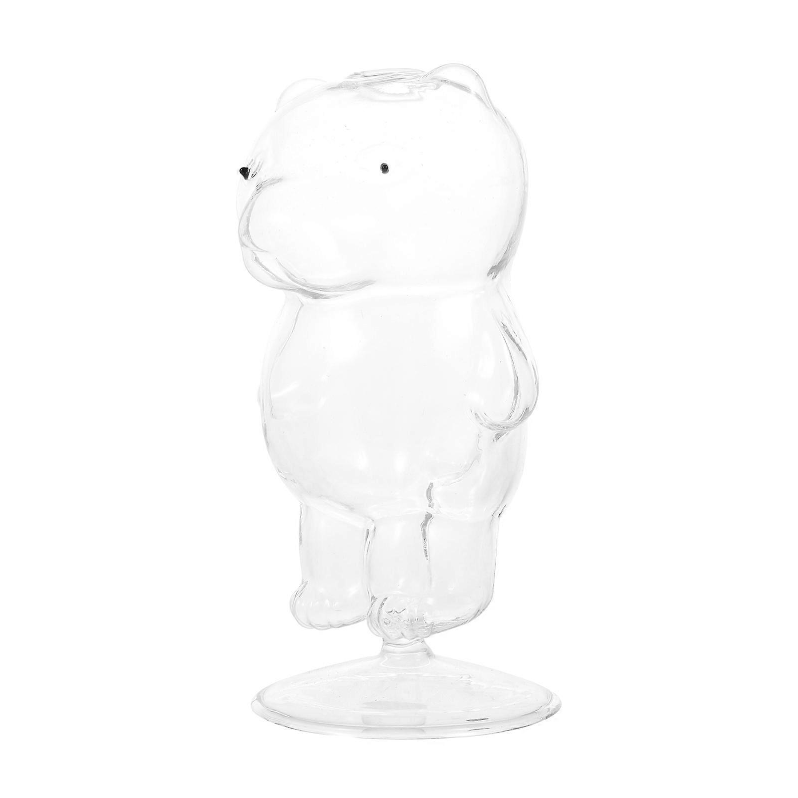 Small Clear Cups Glass Bear Shape Nightclubs 1pc
