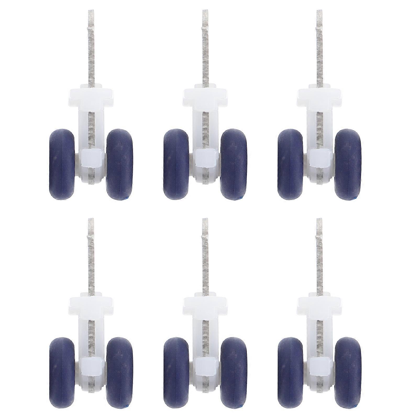 6pcs Silent Drapery Curtain Gliders with Pulleys for Smooth Sliding on Flexible Tracks – Ideal for Windows, Bedrooms, Offices, and Restaurants