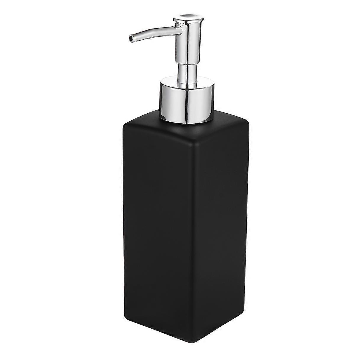 Empty Shampoo And Conditioner Bottles Simple Cuboid Lotion Dispensing Black 350ML 1Set