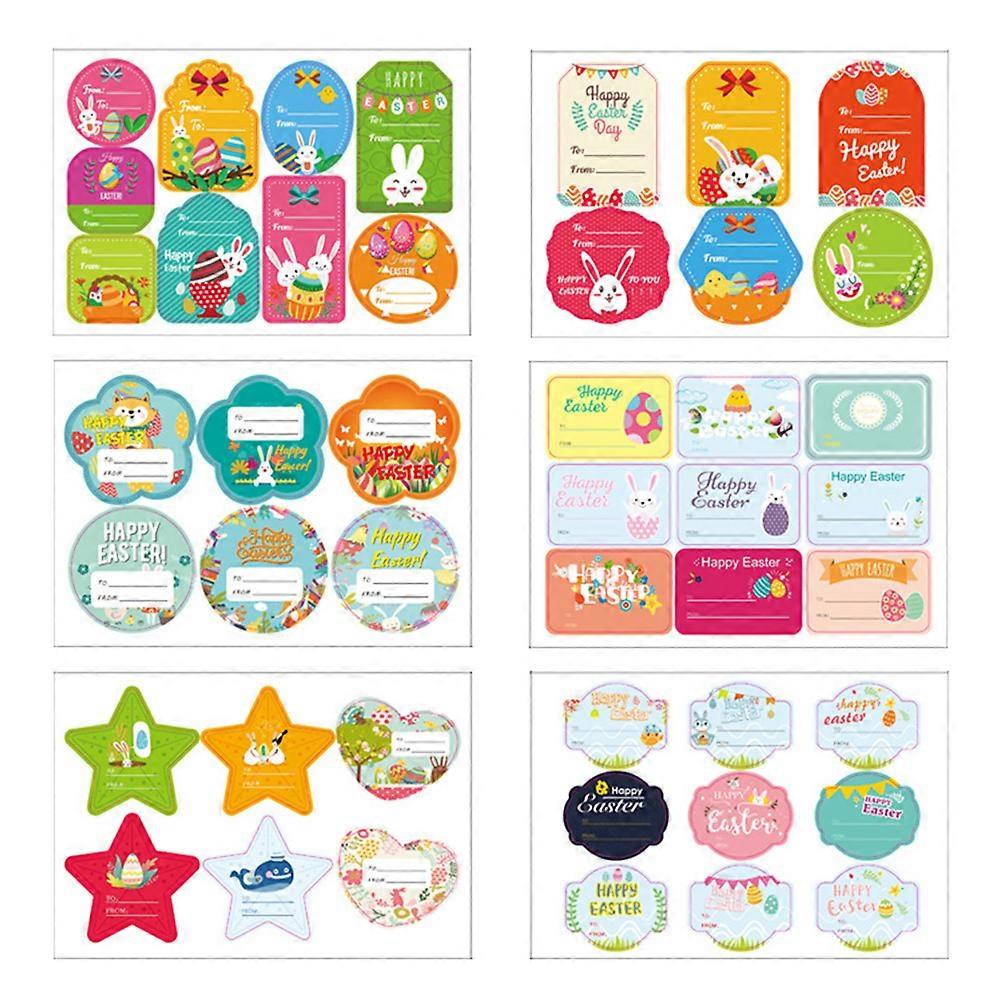 Wrapping Supplies Self-Adhesive Label Sealing Sticker Box Decoration Assorted Color 19*13cm Easter Party 6 Sheets in 1 Set