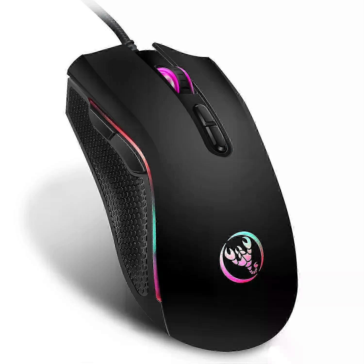 High-end Optical Professional Gaming Mouse with 7 Bright Colors LED Backlit and Ergonomic Design for PC Games