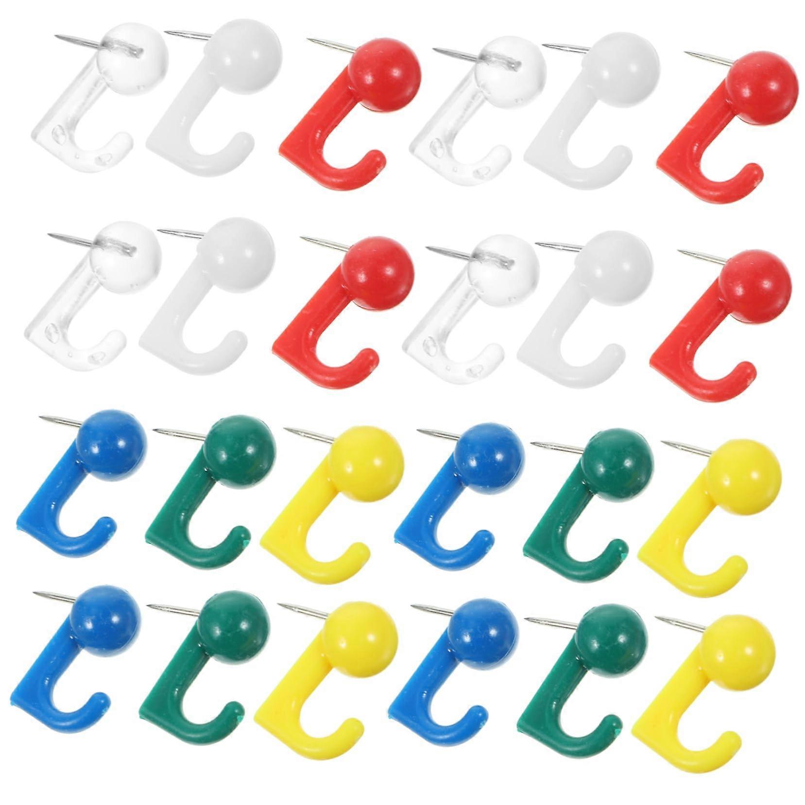 Multifunctional Transparent Push Pins with Hooks for Cork Boards, DIY Photo and Card Display, 100 Pieces