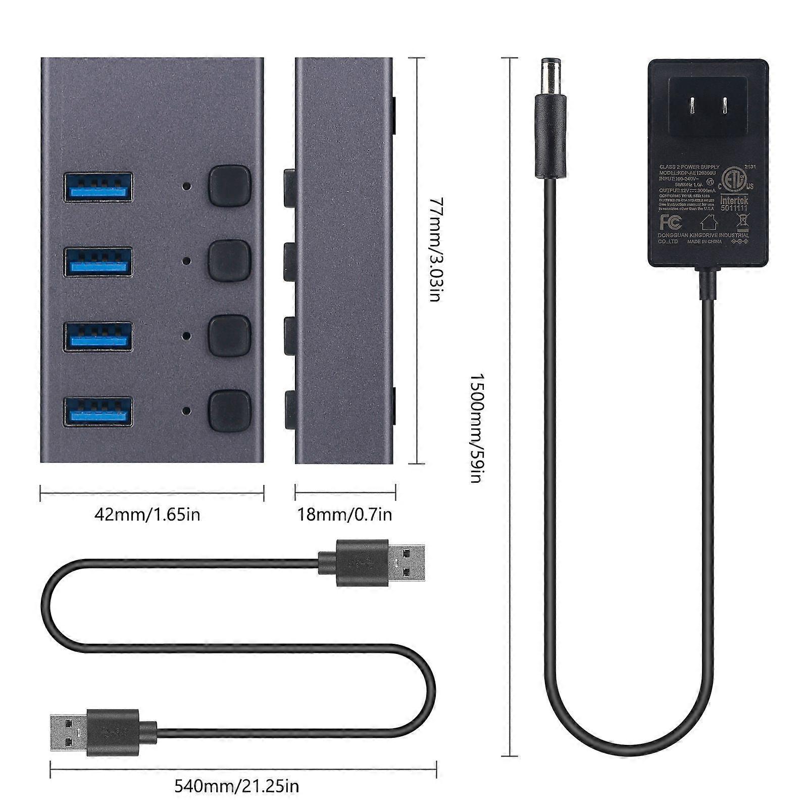 USB 4-port high-speed splitter USB 3.0 multi port extender computer one to four hub with charging