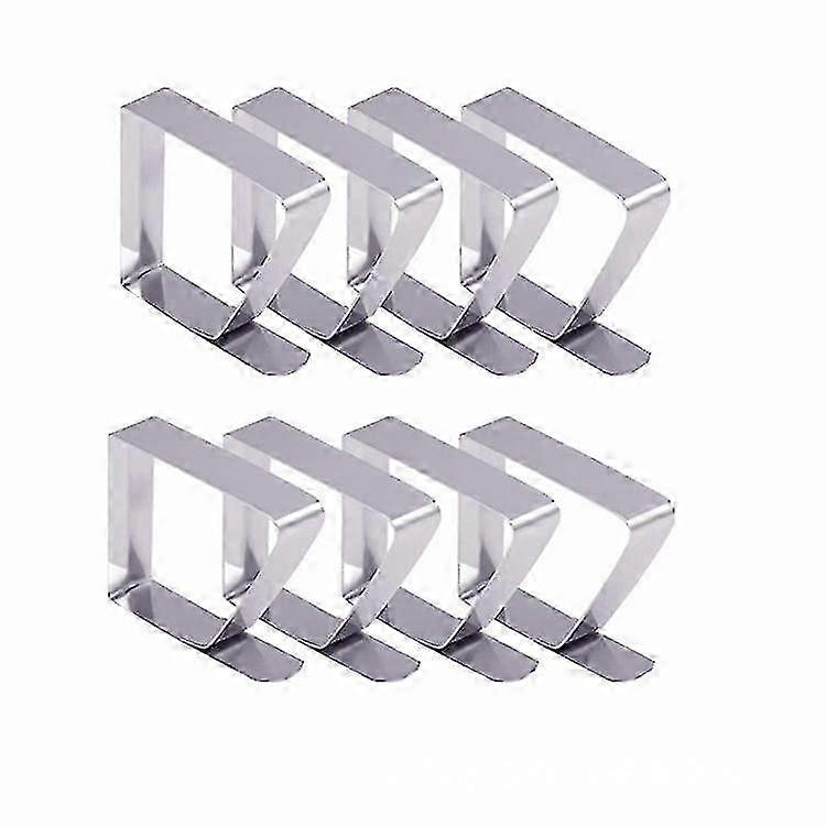 ステンレス製テーブルクロスクリップ8パック、シルバーテーブルカバークリップ、テーブルクロスホルダー8個