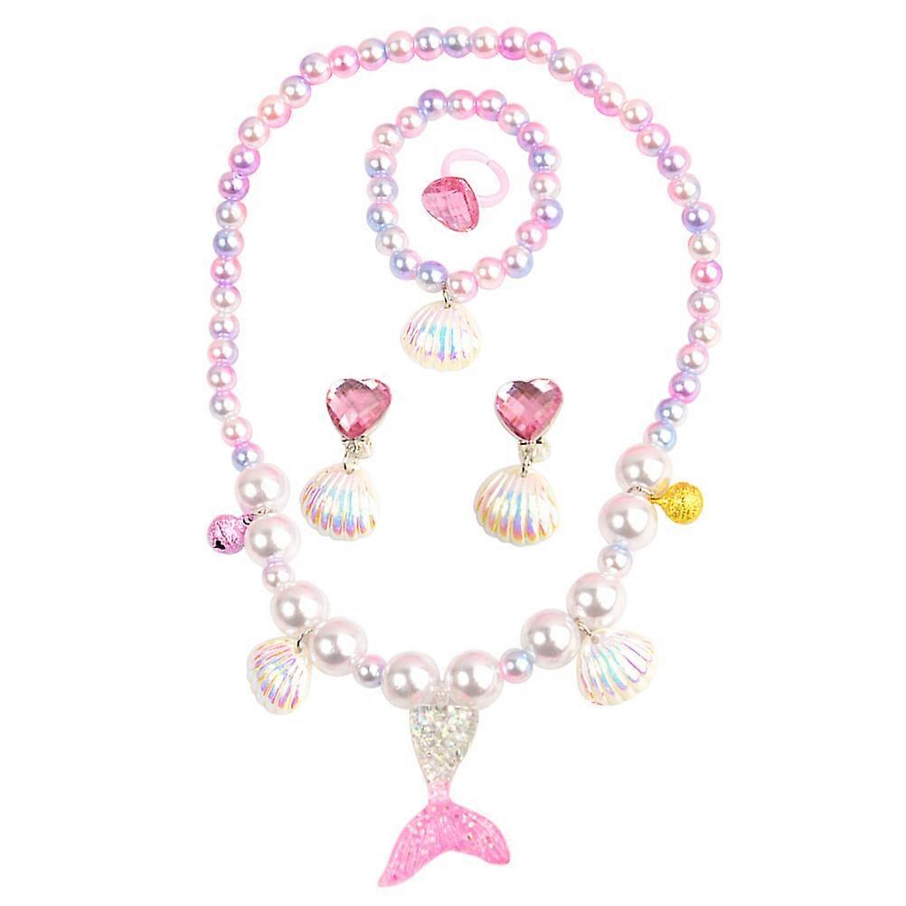 בנות בתולת ים שרשרת סט חג המולד אירוע ילדים תכשיטי מסיבת לטובת חומר שרף