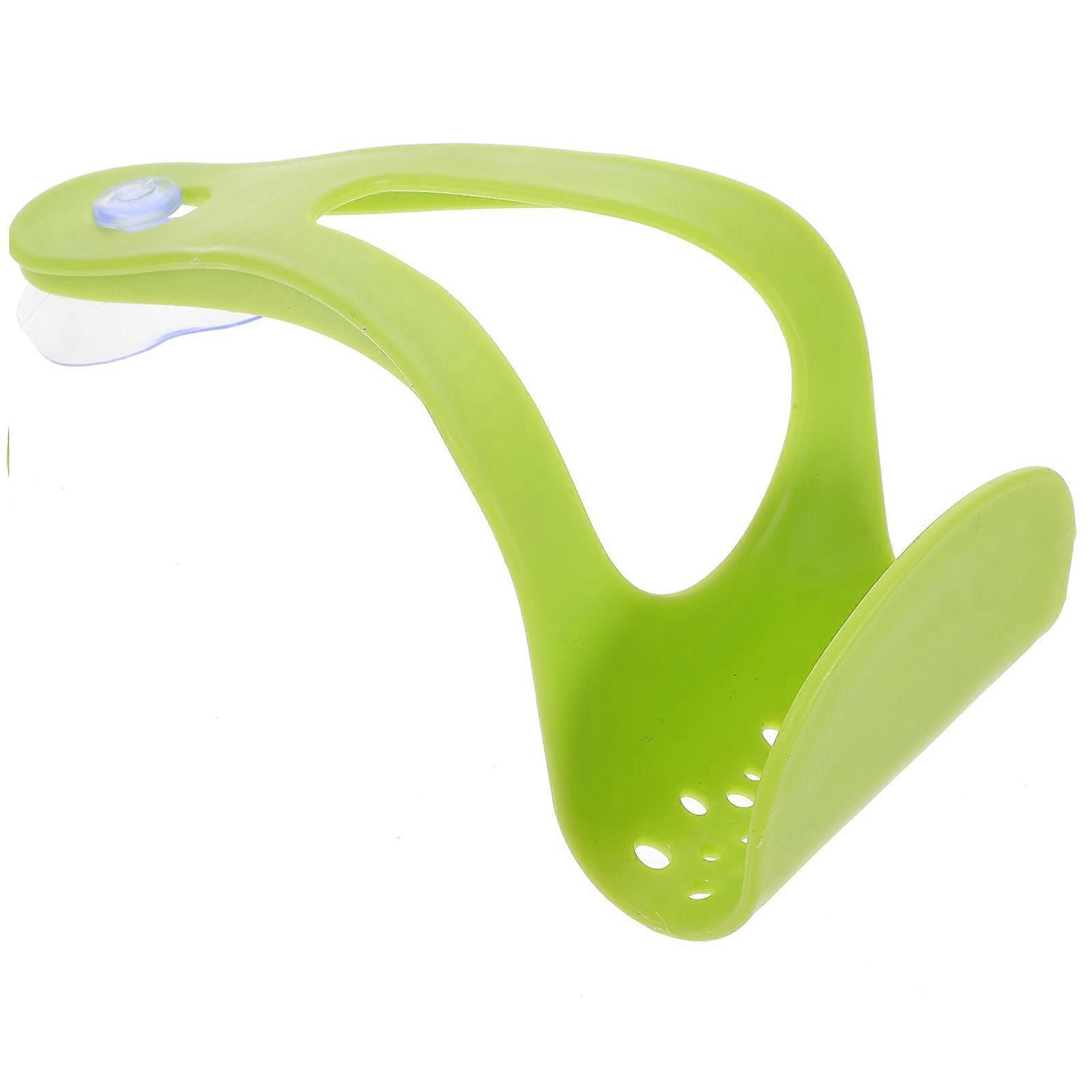 Hanging Sponge Holder Rectangular Shape Hollow Design Kitchen Use Space Saving Green Color 16.00X8.50X3.00CM 1Pcs