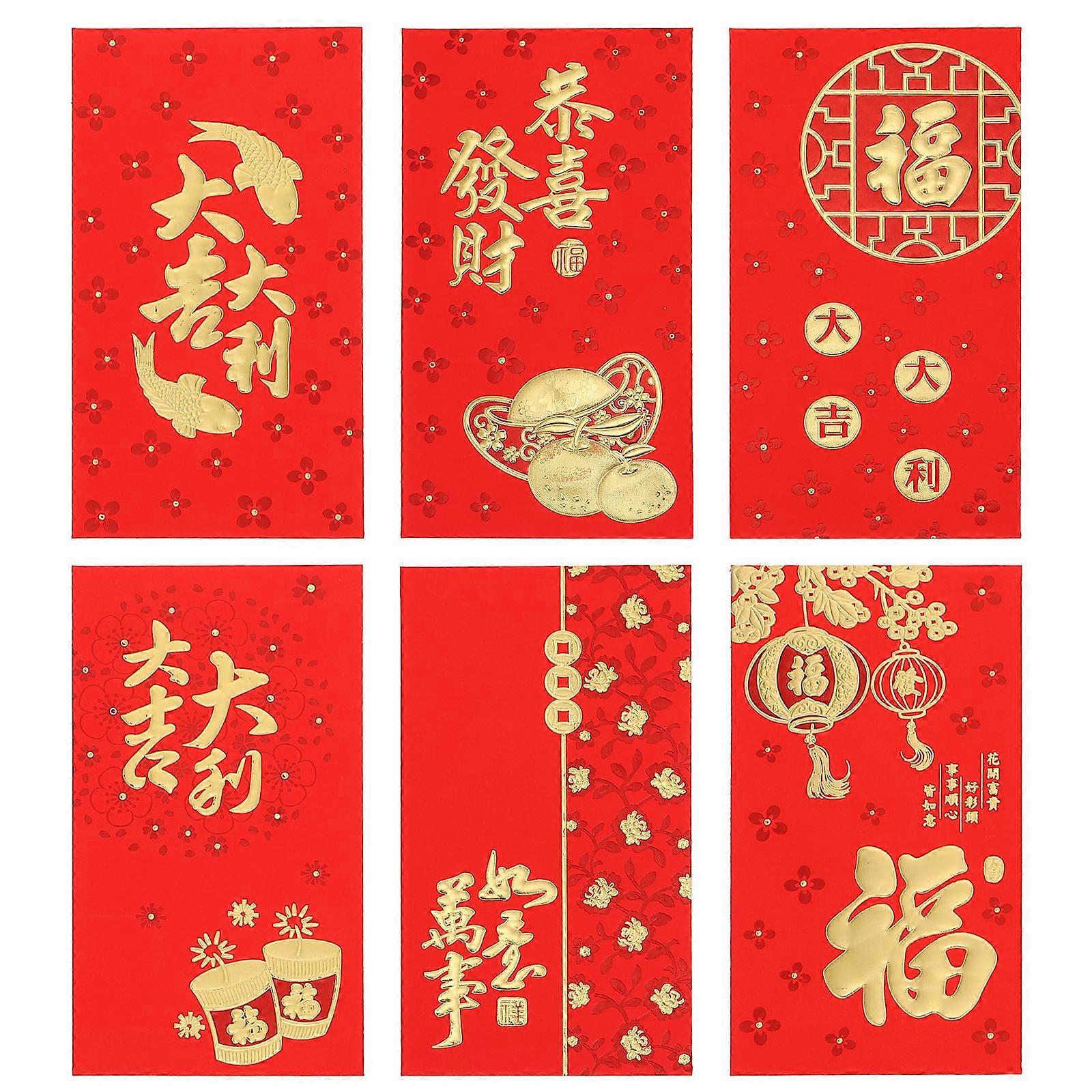 Spring Festival Red Packets present Giving Assorted Color 9X16.5CM 30Pcs
