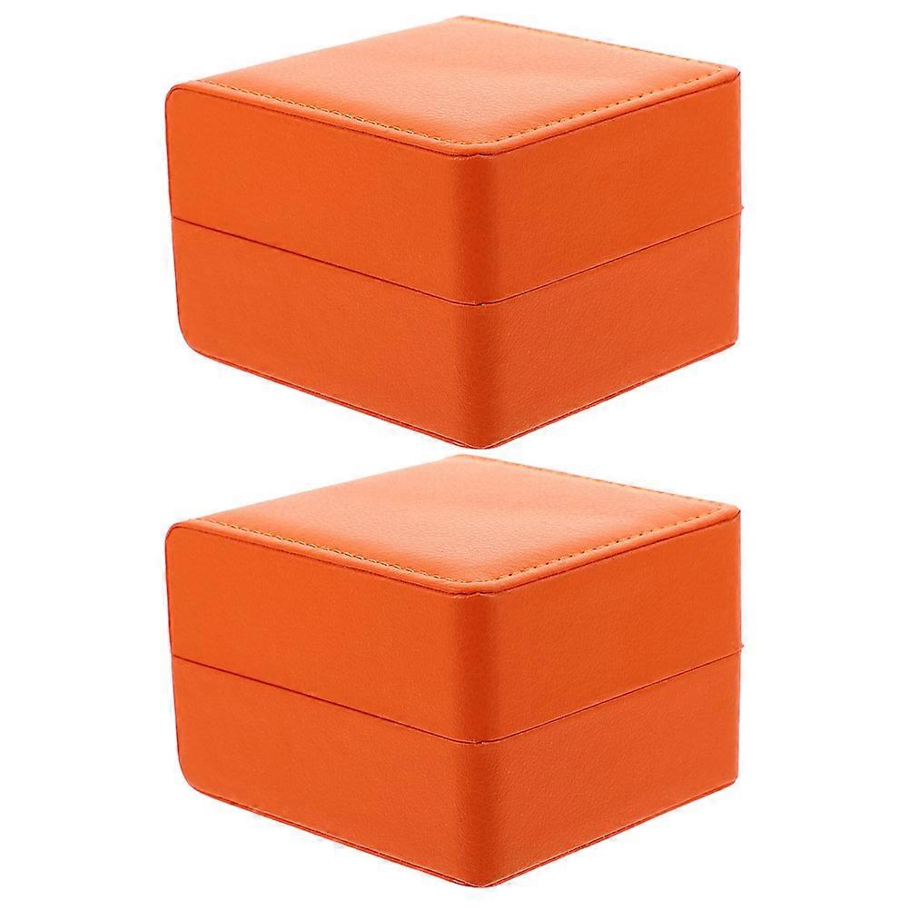 PU Watch Storage Organizer 2PCS Travel Watch Display Box for Jewelry Collection, Durable Watch Holder with Cover for Home and Travel Use