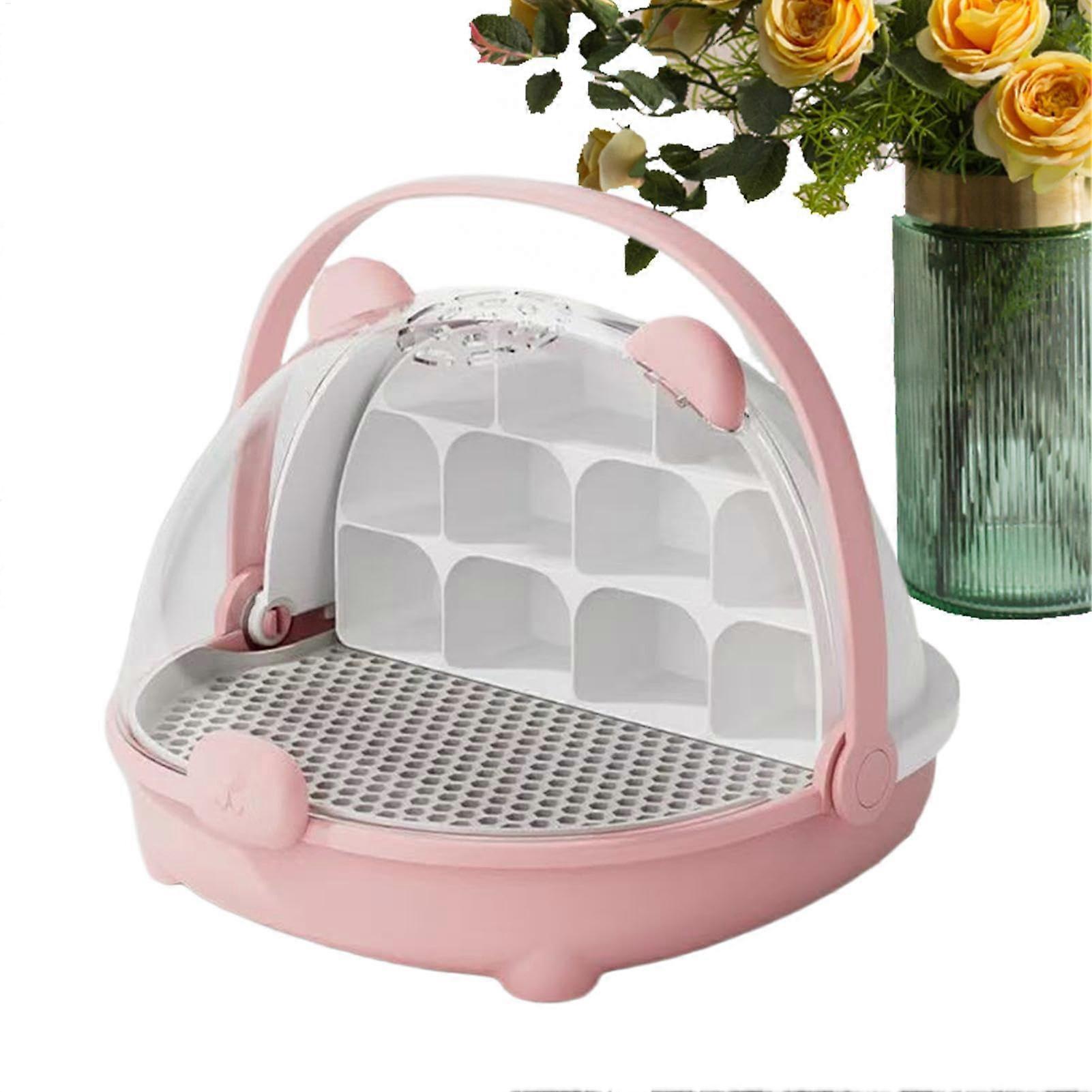 Reptile Feeding Box, Transparent with Handle, Habitat for Cage Pet House