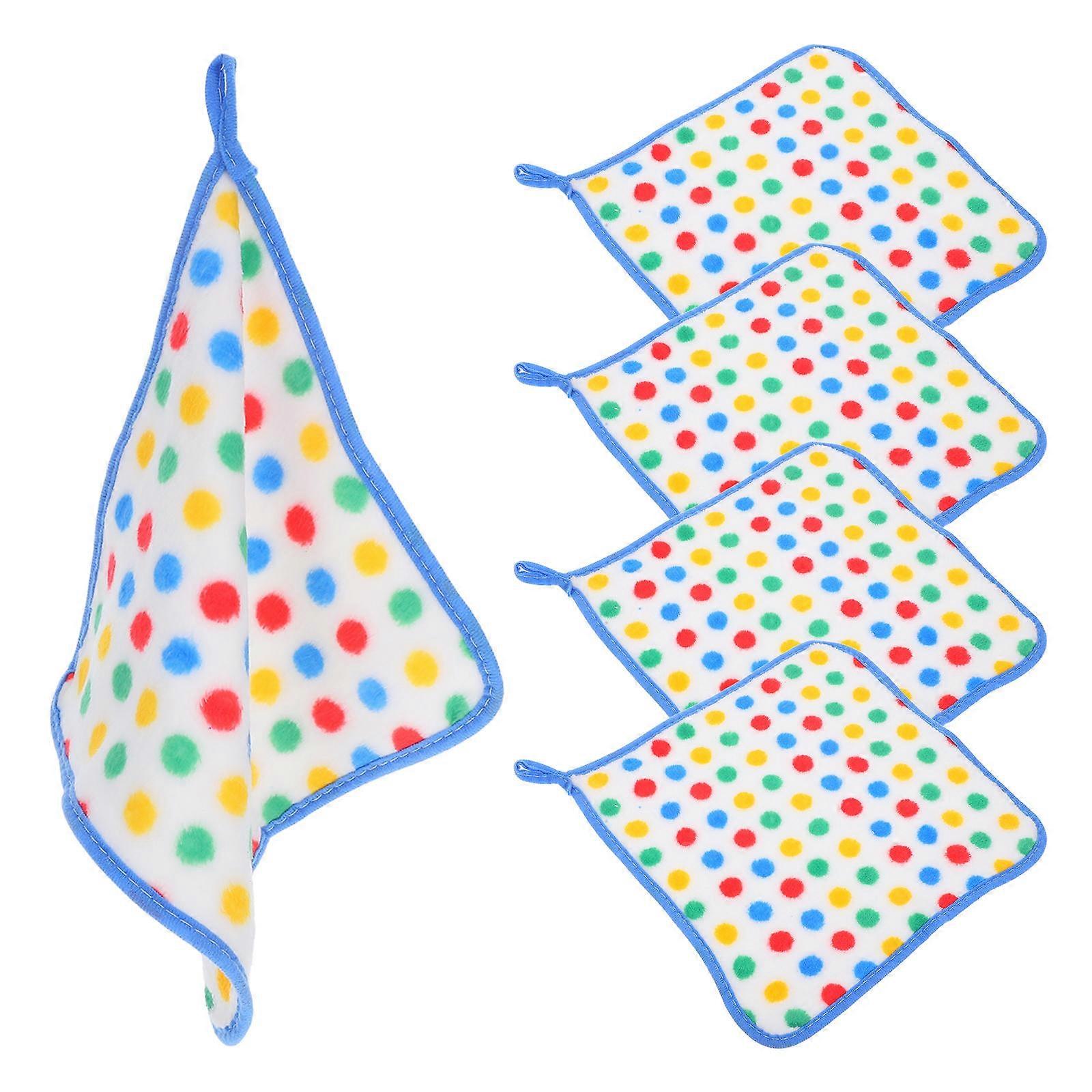 Kitchen Cloths Reusable Washcloths Rags For Home Use Square Shape Polyester Material Drying Hands 5Set