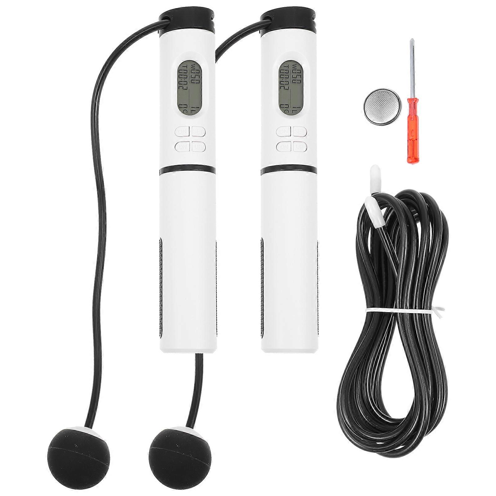 Exercise Jump Rope Speed Smart Ropeless Jump Rope Indoor Fitness Small Space Exercise PU Material Cylindrical Handles 1Pack
