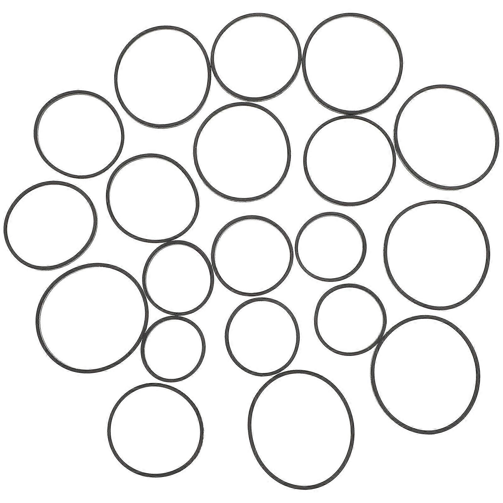 20pcs Recorder Rubber Belts, Square Cross Section, Flexible Replacement for Cassette Recorders, DVD Drives, Tape Machines, Repair and Maintenance