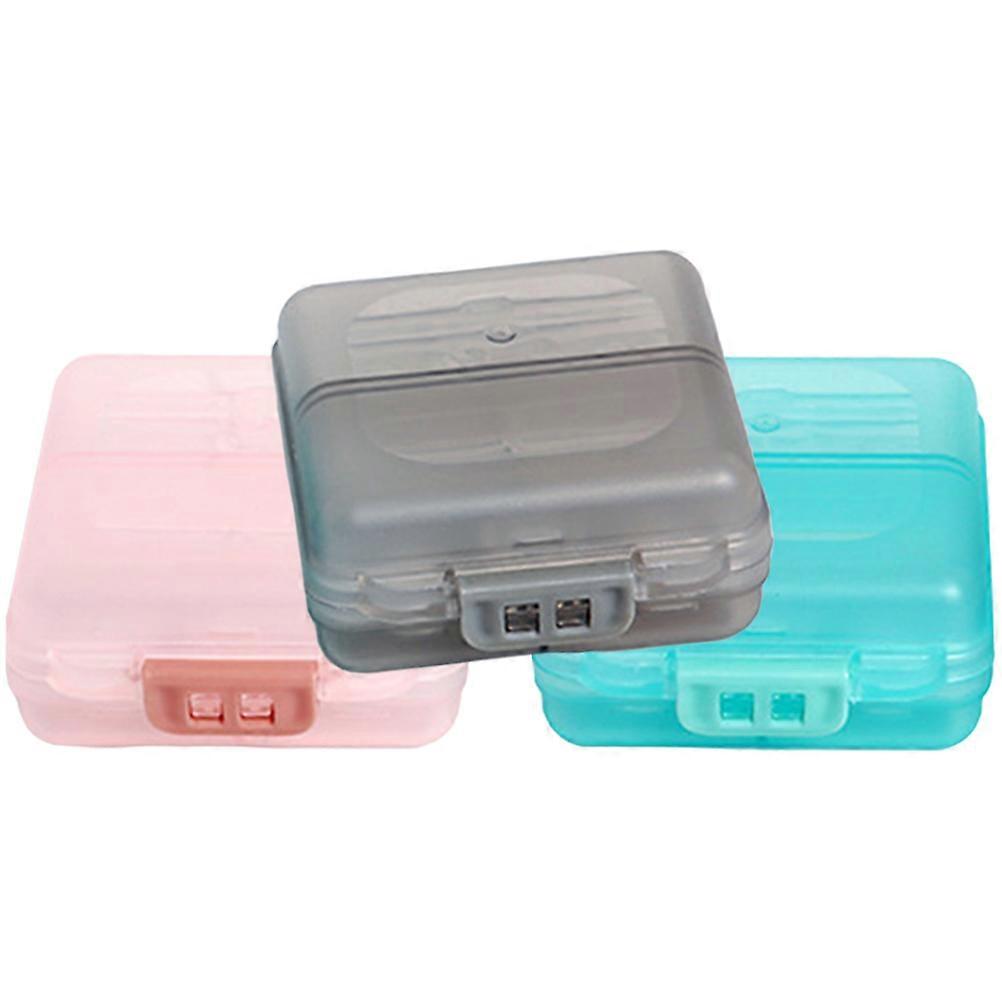 Small Daily Pill Organizer Airtight Travel Friendly Transparent Pink 3Set