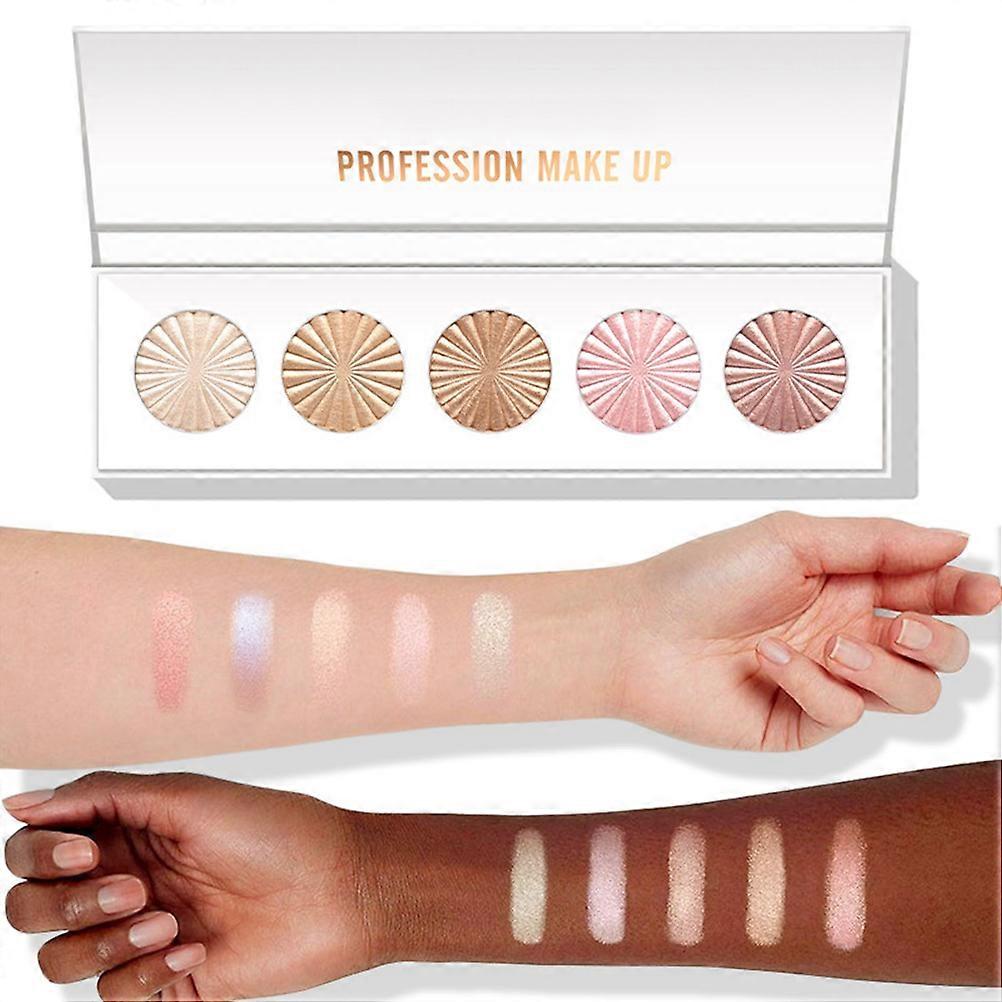 5 farver highlighter palet pulver makeup highlighter ansigt highlighter