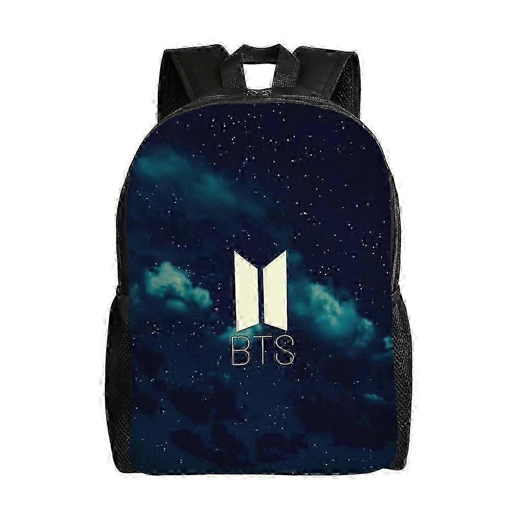Canvas Backpack for Teens with BTS Logo - School Bag and Notebook Carrier