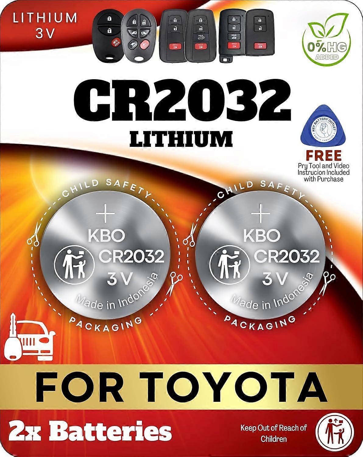 2025 Dernier modèle Toyota Key Fob Kit de remplacement de la pile - CR2032 3V Lithium