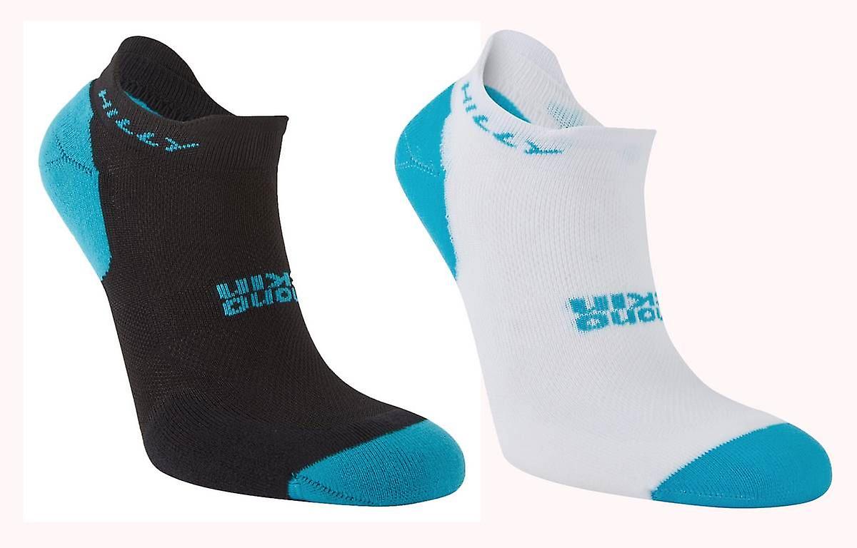Hilly Active Socklet Min Twin Pack Socks - White/Black/Peacock