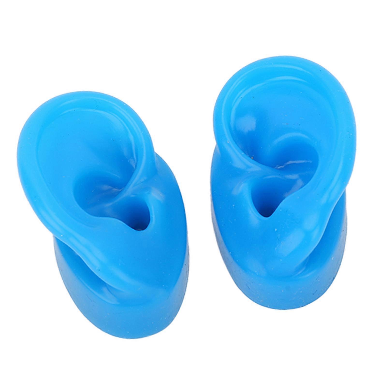Pair Soft Silicone Ear Model Ear Displays Mould Practice Piercing Tool Props for Demonstration Teaching Jewelry Display L