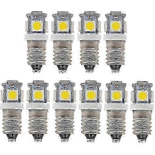 10x E10 6V LED電球 - 5 SMD 0.5W 50LM家庭用および装飾照明用の明るくクールな白色光交換ランプ