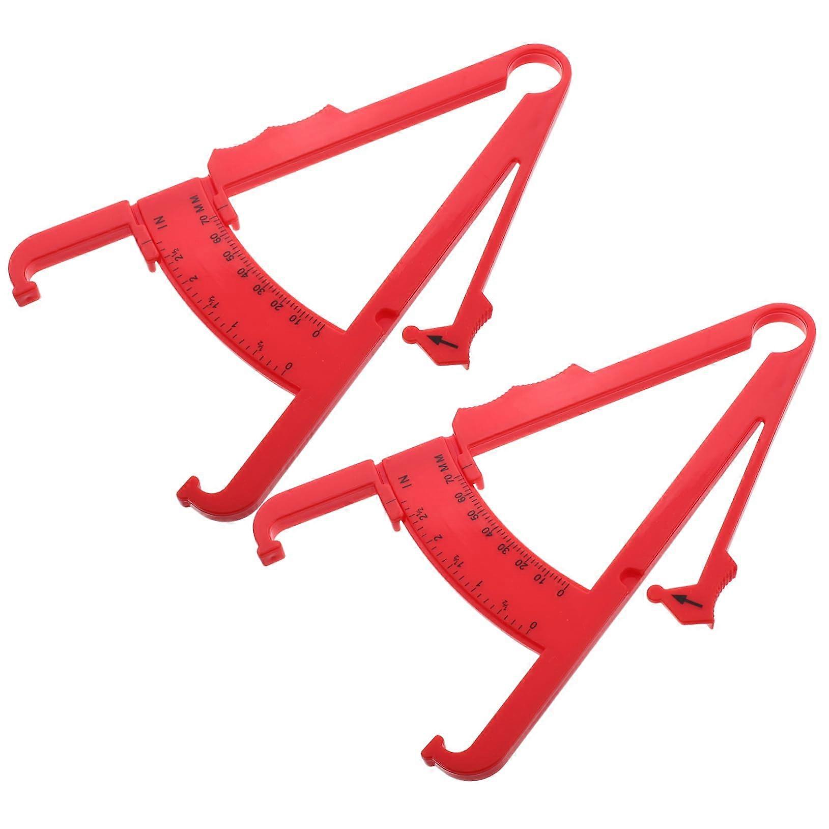 Fat Caliper Pack Of 2 Fitness Body Fat Tester And BMI Calculator Plastic Red Body Analysis Tool