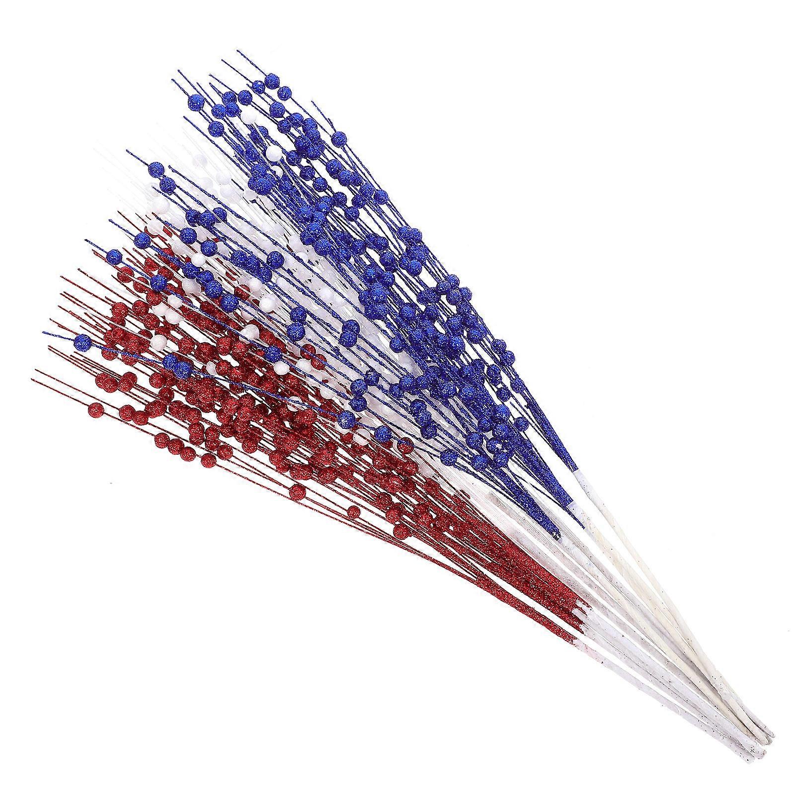 12pcs Patriotic Berry Branches for Independence Day Decorations 4th Of July Flower Picks