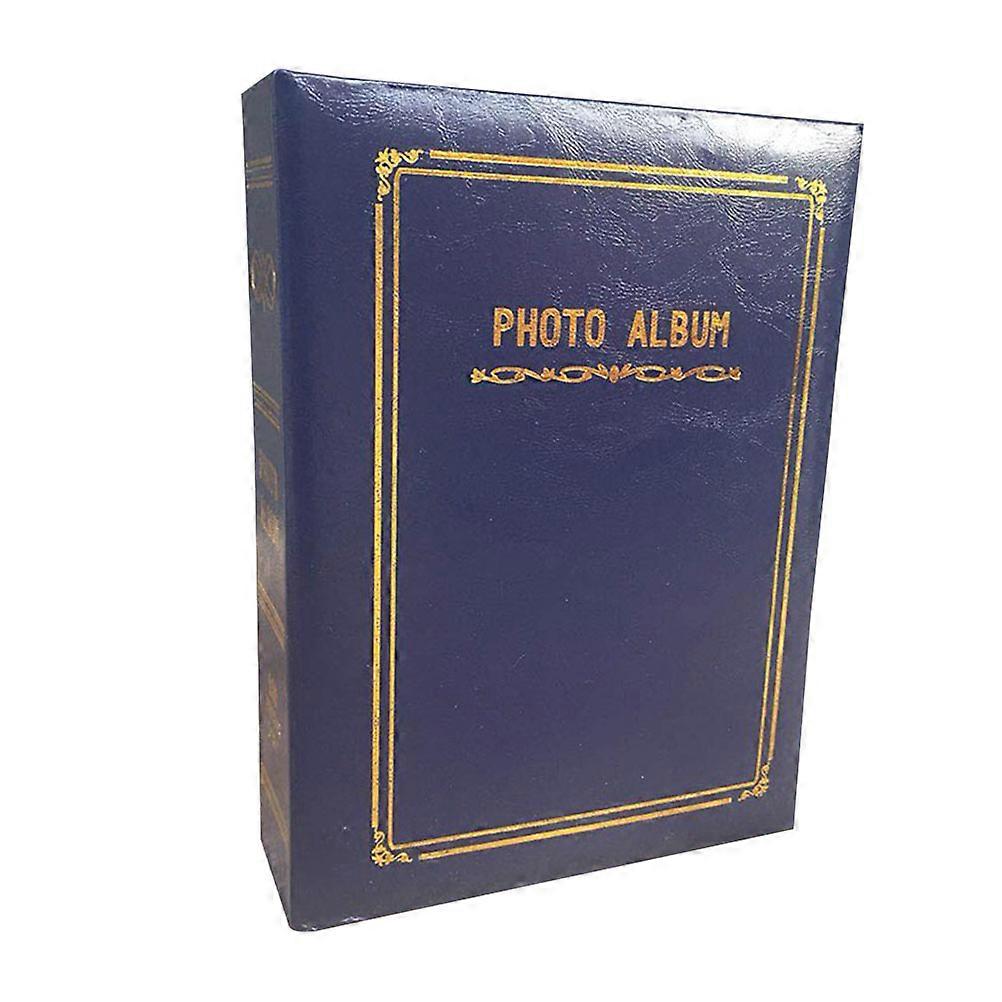 Blue Retro Photo Album with Leatherette Cover for Holding Photos Large Capacity Thick Core Pages