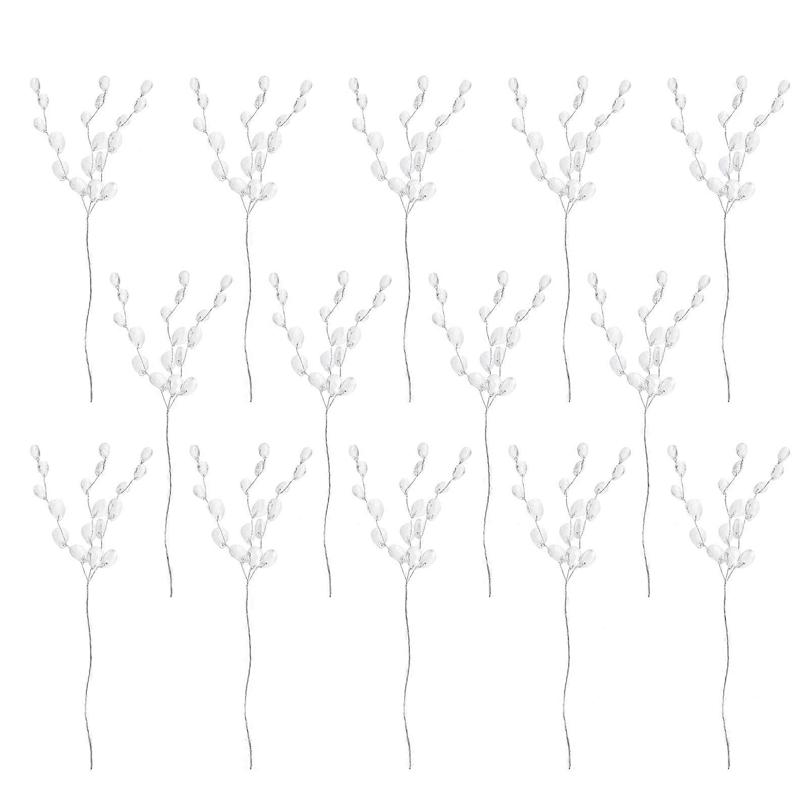 50pcs Hand Woven Acrylic Flower Branches for Creative Wreath Material and Decorations