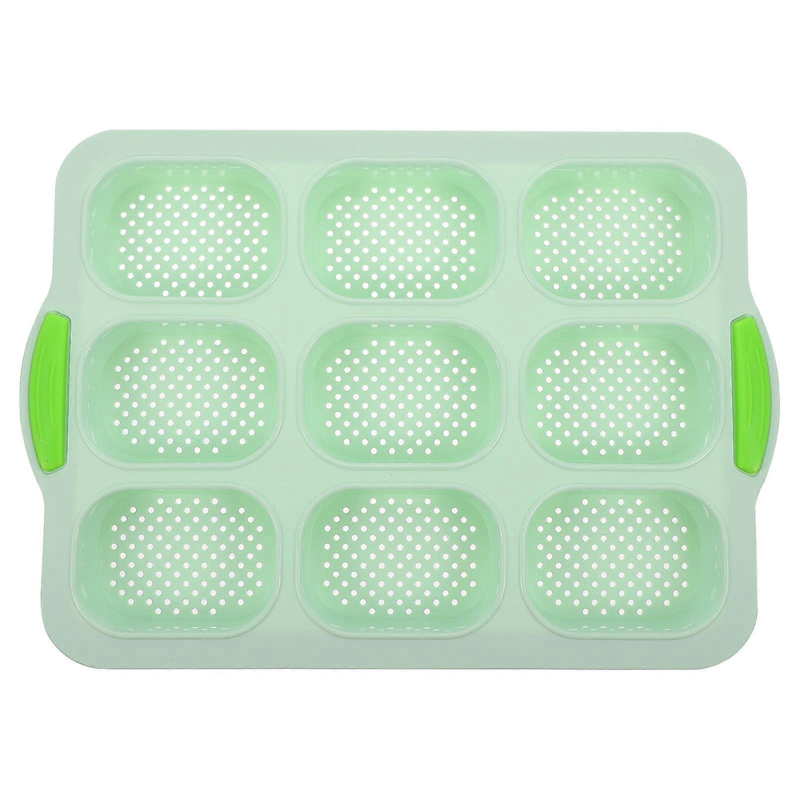 Silicone Loaf Pans For Baking Home Use Flexible Release 9 Cavities Oval Shape