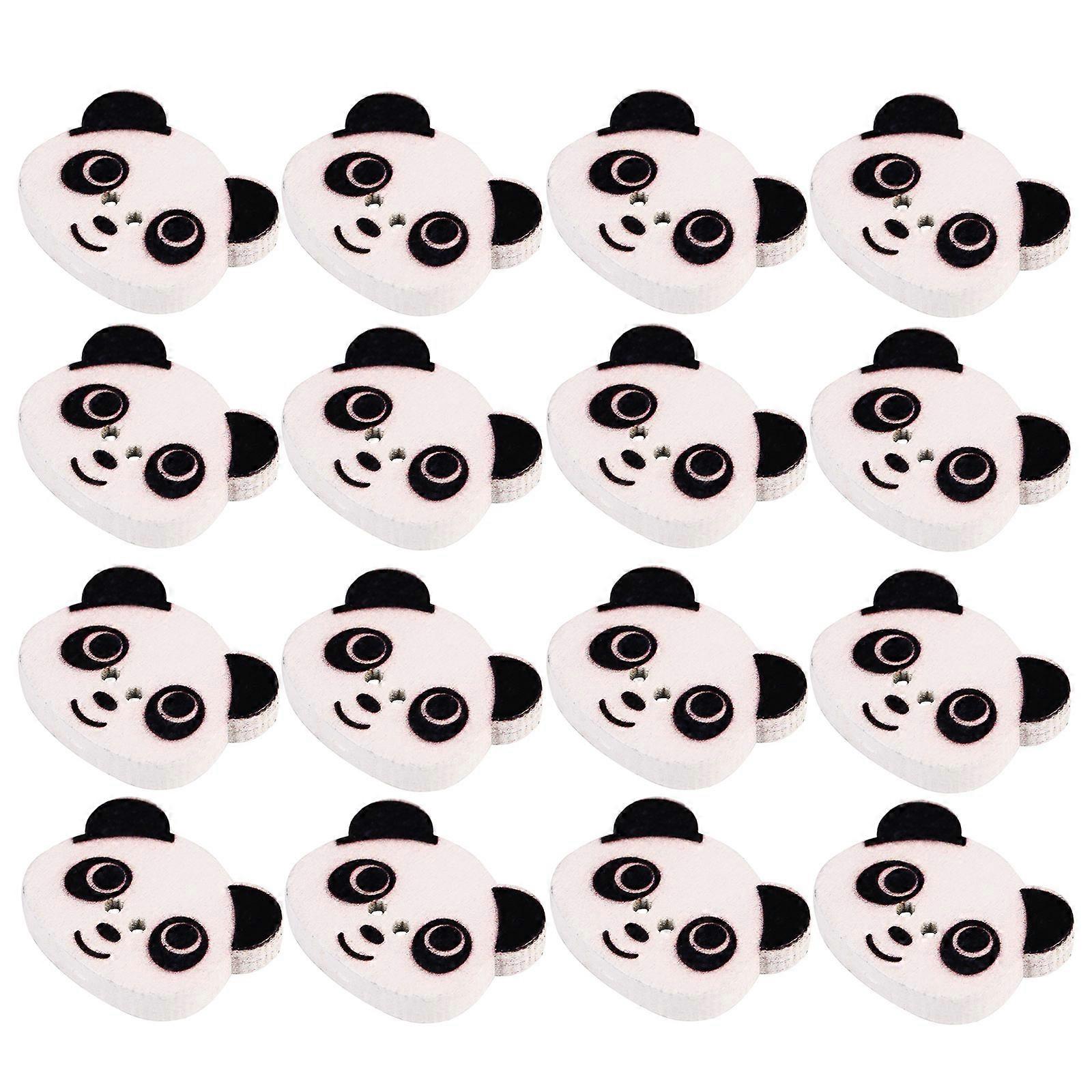 Creative Panda Sewing Buttons Made of Timber for Decoration Multi Size 100pcs