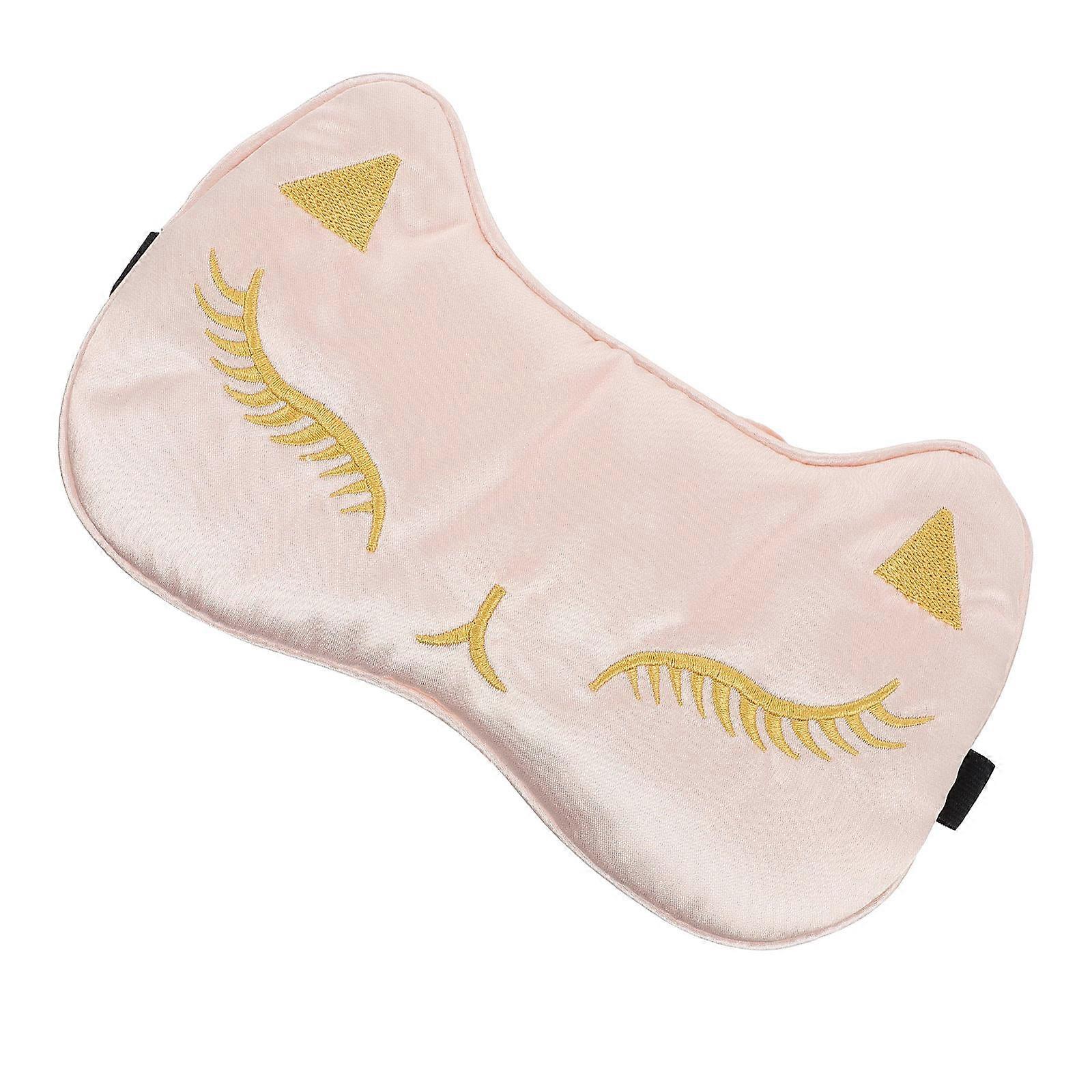 Nastavitelná hedvábná maska na oči Cartoon Cat pro pohodlný spánek – univerzální pro všechny polohy spánku